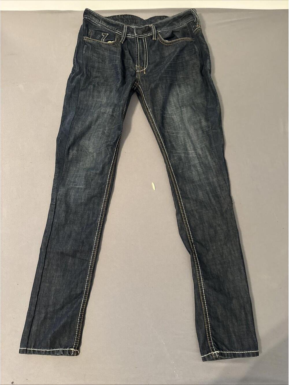 Buffalo David Bitton Jeans Mens Size 30x34 Blue Driven Straight Thick Stitching